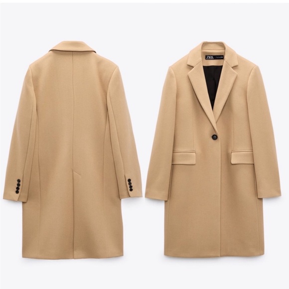 NWT ZARA Menswear Style Wool Coat Manteco - Picture 5 of 16